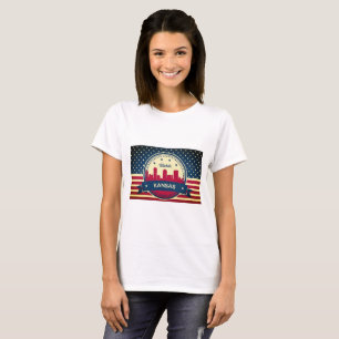 T-shirt Rétro horizon de Wichita le Kansas