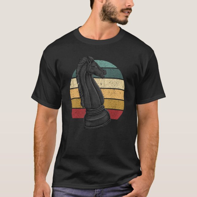 T-shirt Retro Horse Rook Chess Player Coach Graphic (Devant)
