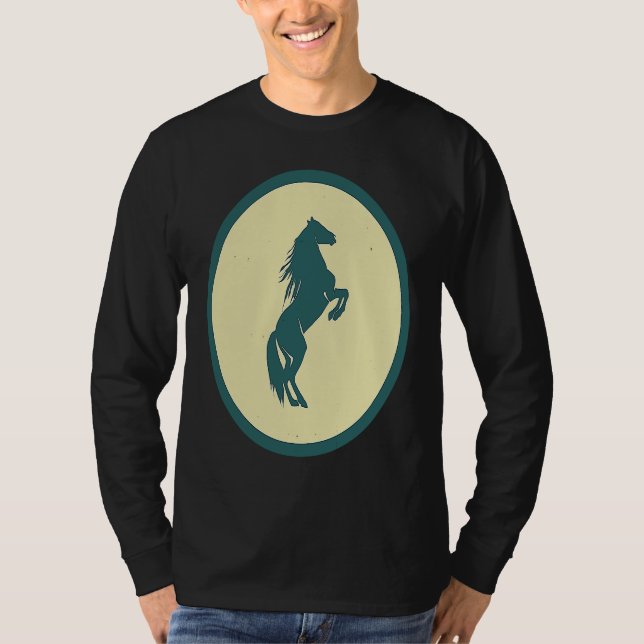 T-shirt Retro Horse Vintage Wild Animal (Devant)