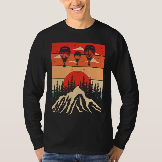 T-shirt Retro Hot Air Balloon Riding Balloons Expert Rider (Devant)