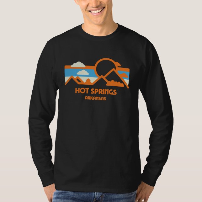 T-shirt Retro Hot Springs Arkansas Mountain Range Sunset (Devant)