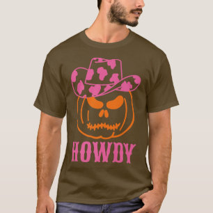T-shirt Retro Howdy Citrouille Automne Automne Ouest Hallo