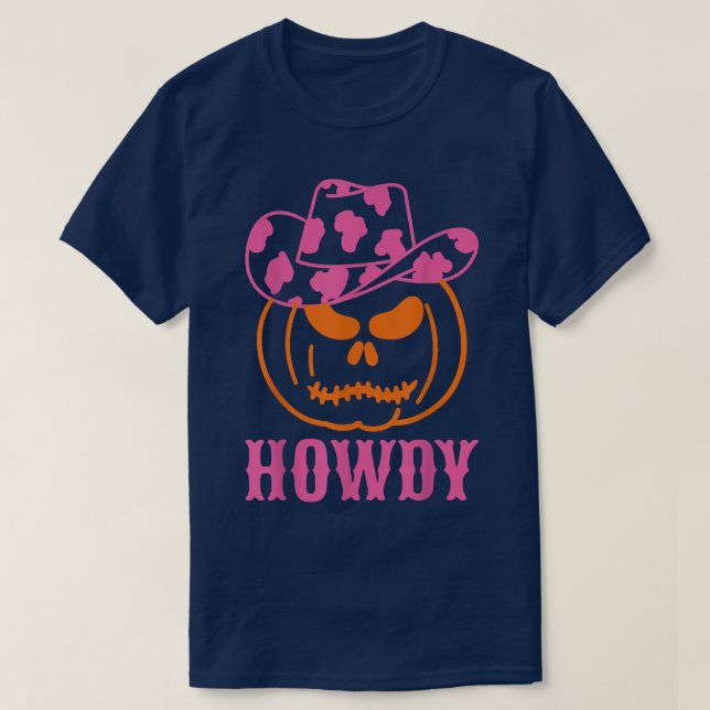 T-shirt Retro Howdy Pumpkin Fall Autumn Western Halloween  (Design devant)