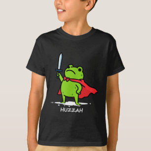 T-shirt Rétro Huzzah Chevalier Grenouille Épée Drôle Citat