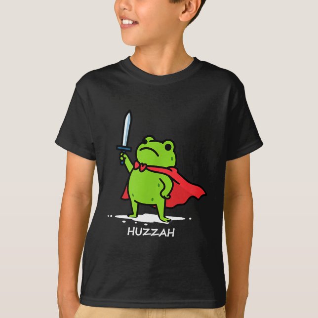 T-shirt Retro Huzzah Frog Knight Funny Sword Meme Quote Me (Devant)
