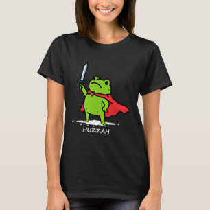 T-shirt Rétro Huzzah Grenouille Chevalier Épée Drôle Citat