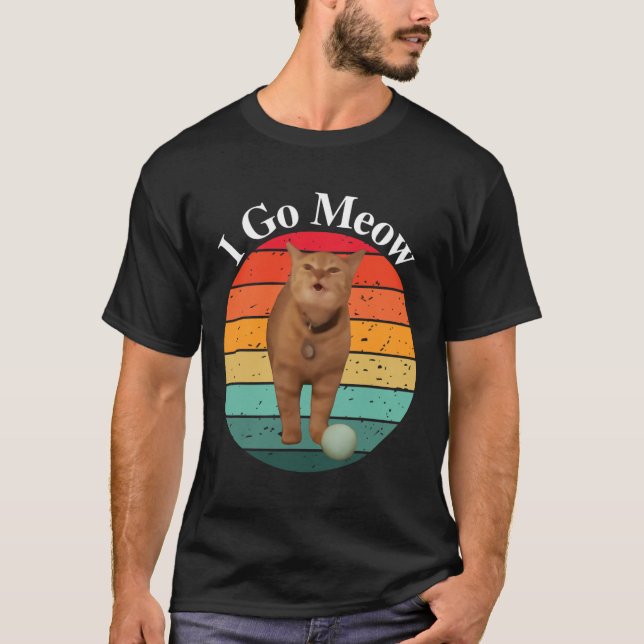 T-shirt Retro I Go Meow Funny Chat chanter mème (Devant)