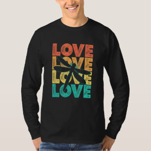 T-shirt Retro I Love Dragonfly Idea For Insect