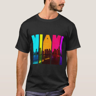 T-shirt Retro I Love Miami Floria Skyline