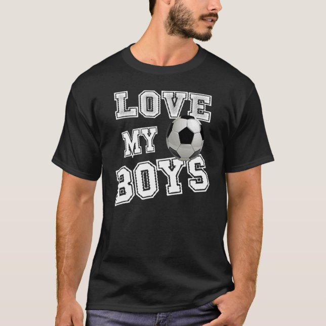 T-shirt Retro I Love My Boys Soccer For Moms Football Socc (Devant)