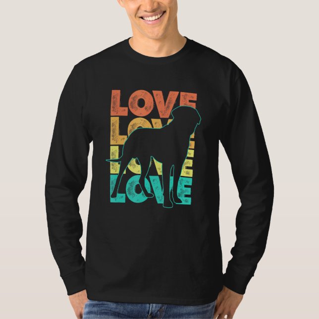 T-shirt Retro I Love My English Mastiff Chien Thème Design (Devant)
