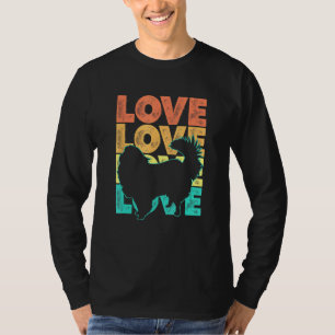 T-shirt Retro I Love My Japanese Chin Chien Theme Design