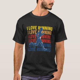 T-shirt Retro I Love Runtime Femmes Hommes Marathon Joggin