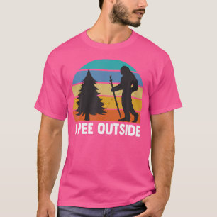 T-shirt Retro I Pee Extérieur Bigfoot Drôle Randonnée de c