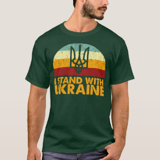 T-shirt Retro I Stand Avec L'Ukraine