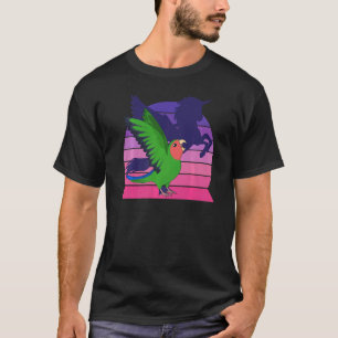 T-shirt Retro I Winged Unicorn I hurle Rosy face Gree