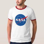 T-shirt rétro Iconique de la NASA (blanc/rouge de<br><div class="desc">AVIS IMPORTANT : Insignes et identificateurs de la NASA fournis et utilisés avec la permission de la NASA.</div>