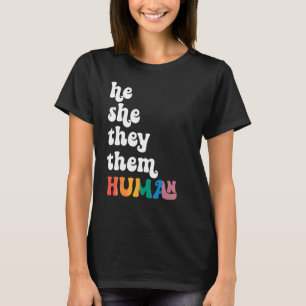 T-shirt Rétro Il Elle Ils Elles Humain LGBTQ Fierté Hommes