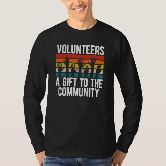 T-shirt Rétro-imprimer Bénévoles A À La Communauté (Devant)