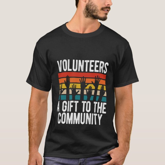 T-shirt Rétro-imprimer Bénévoles A À La Communauté (Devant)