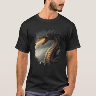 T-shirt Rétro-imprimer Loch Ness Monster the Fire Brething