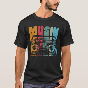 T-shirt Rétro-imprimer musique ancienne radio et système s