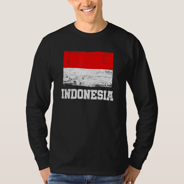 T-shirt Retro Indonesia Flag Vintage Indonesian Pride (Devant)