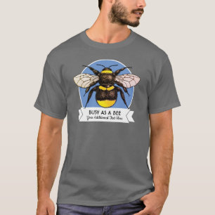 T-shirt Rétro insigne de style de bourdon avec le texte