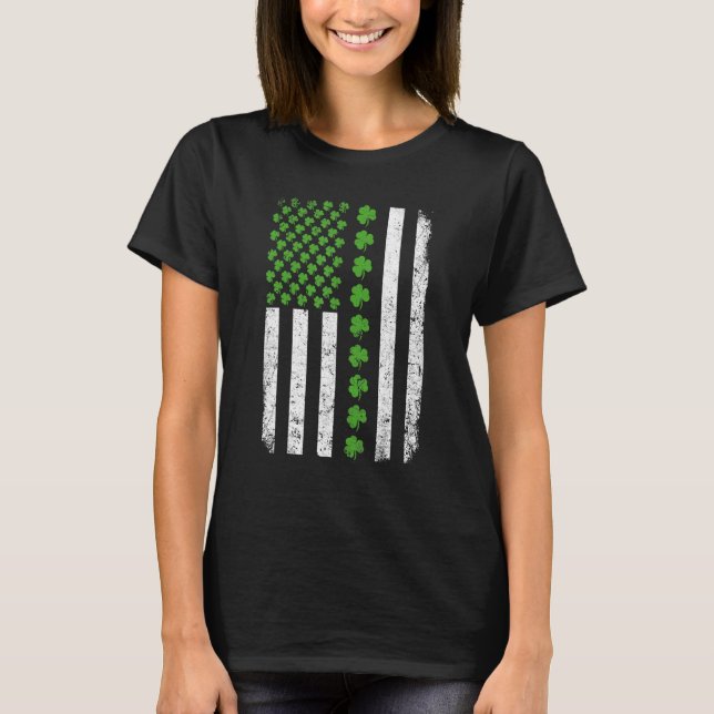 T-shirt Retro Irish American Flag Distressed Flag St Patri (Devant)