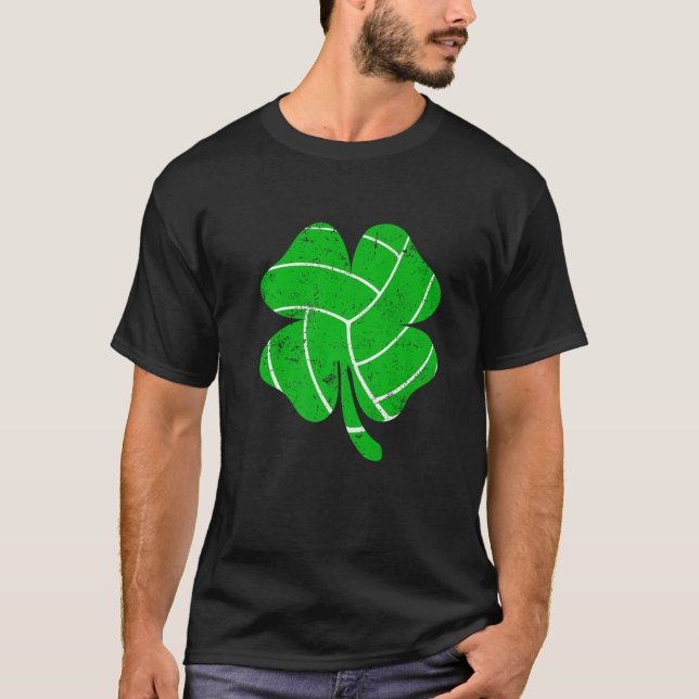 T-shirt Retro Irlandais Shamrock Volleyball Sports Lover S (Devant)