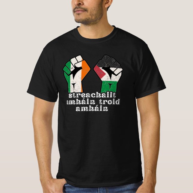T-shirt Rétro Irlande Palestine Solidarité Première révolu (Devant)