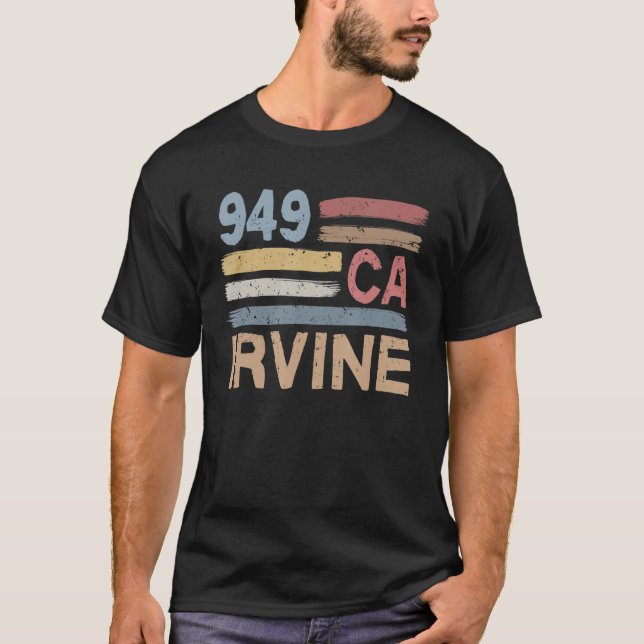 T-shirt Retro Irvine Area Code 949 Résidents State Califor (Devant)