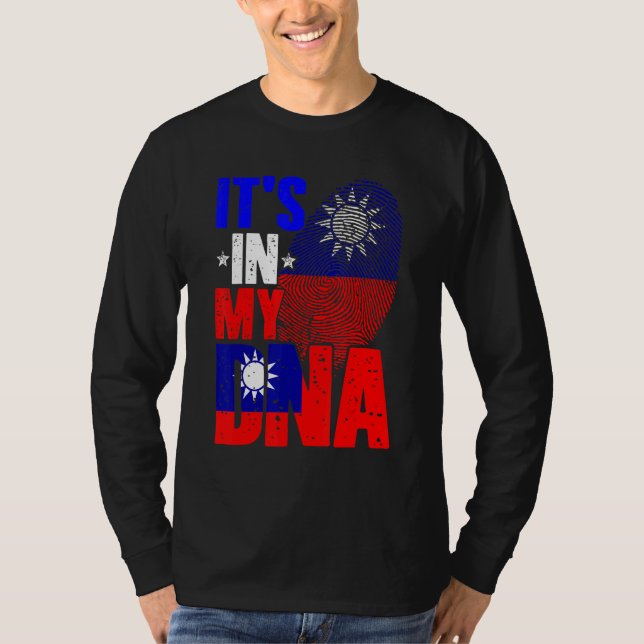 T-shirt Retro It's In My DNA Taiwan Roots Taiwanese Flag F (Devant)