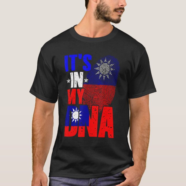 T-shirt Retro It's In My DNA Taiwan Roots Taiwanese Flag F (Devant)