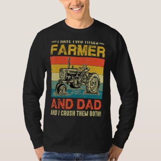T-shirt Retro J'Ai Deux Titres Fermier Et Papa Fat Agricol