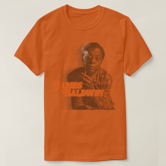 T-shirt Retro James Baldwin Sepia Fade Hommage (Design devant)