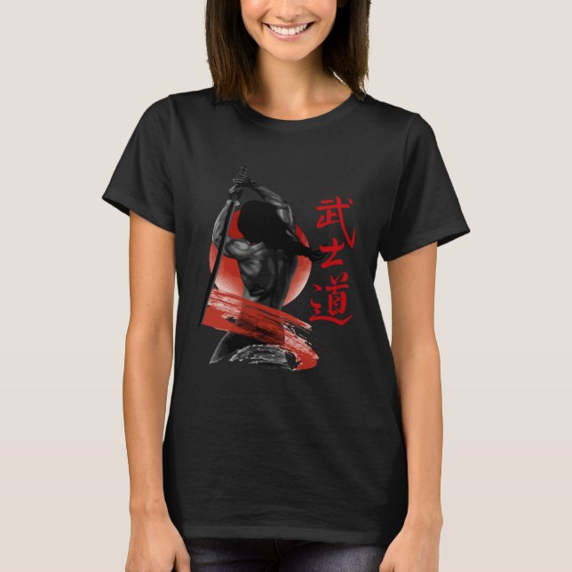 T-shirt Retro Japanese Samurai   Retro Japan Graphic  Roni (Devant)
