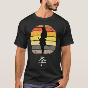 T-shirt Rétro Japonais Samurai Bushido Honor Kanji