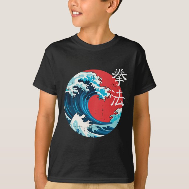 T-shirt Rétro Japonaise Wave Kenpo Karaté Martial Arts Sel (Devant)