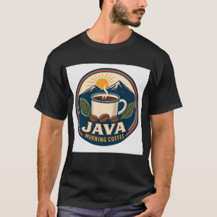 T-Shirt Rétro Java Café du Matin Badge Vintage