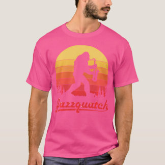 T-shirt Retro Jazzquatch Sasquatch Jazz Musicien Drôle Sax