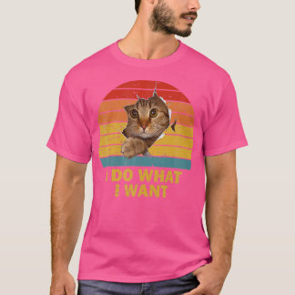 T-shirt Retro je fais ce que je veux chat Amoureux de les