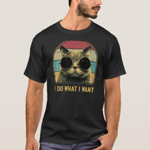 T-shirt Rétro Je Fais Ce Que Je Veux Chat Chat Papa Chat M
