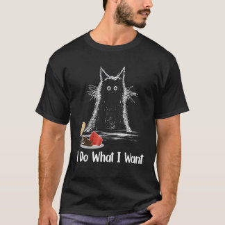 T-shirt Rétro je fais ce que je veux du café chat