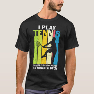 T-shirt Retro Je Joue Tennis Drôle Sportsman Joueur Athlèt