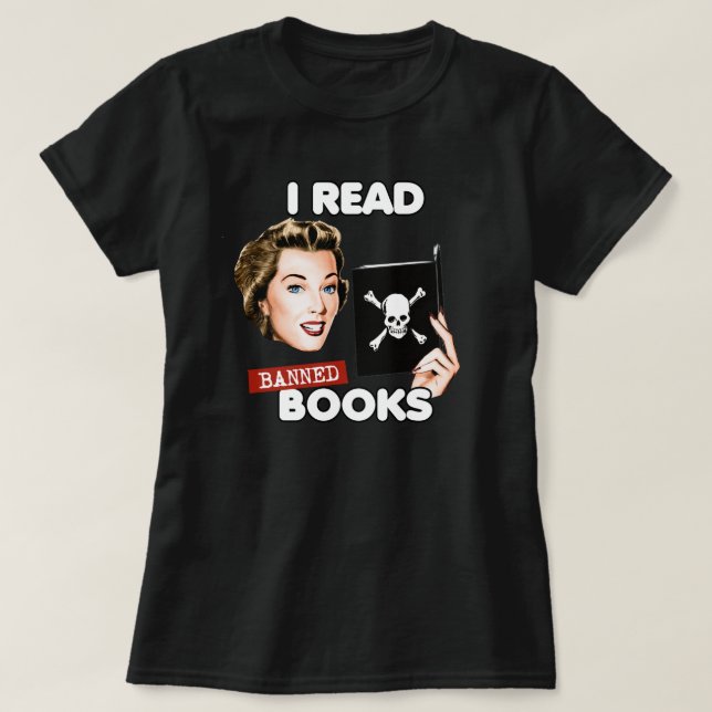 T-shirt Retro je lis des livres interdits (Design devant)