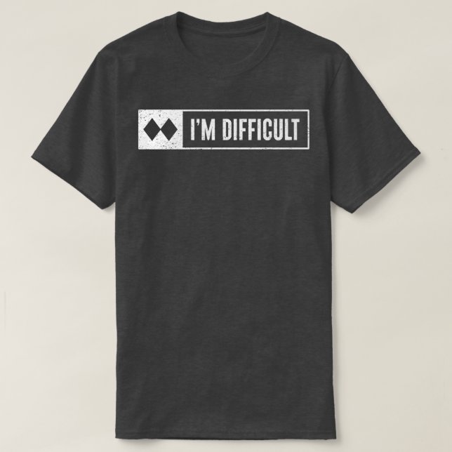 T-shirt Retro Je suis difficile Snowboard Ski Mountain Sig (Design devant)