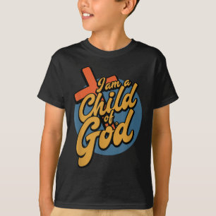 T-shirt Rétro Je Suis Enfant De Dieu, Jésus Croix Amant Ch
