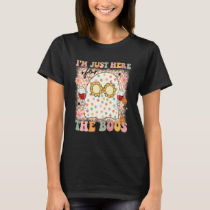 T-shirt Rétro Je suis juste ici pour les huées Halloween e
