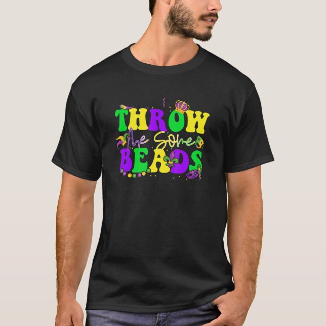 T-shirt Retro Jeter Quelques Perles Mardi Gras Mardi (Devant)